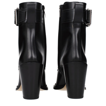 Jimmy Choo Black Leather Ankle Boots