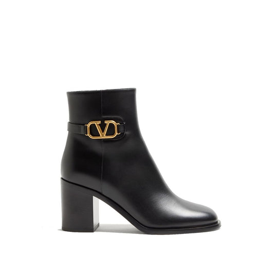 Valentino Garavani Black Calfskin Ankle Boots