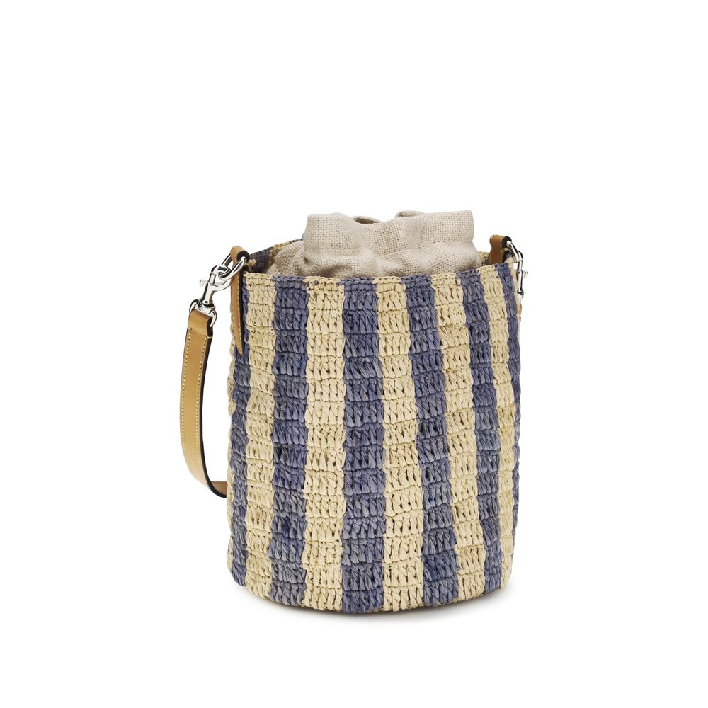 Valentino Garavani Blue Raffia Backet Bag
