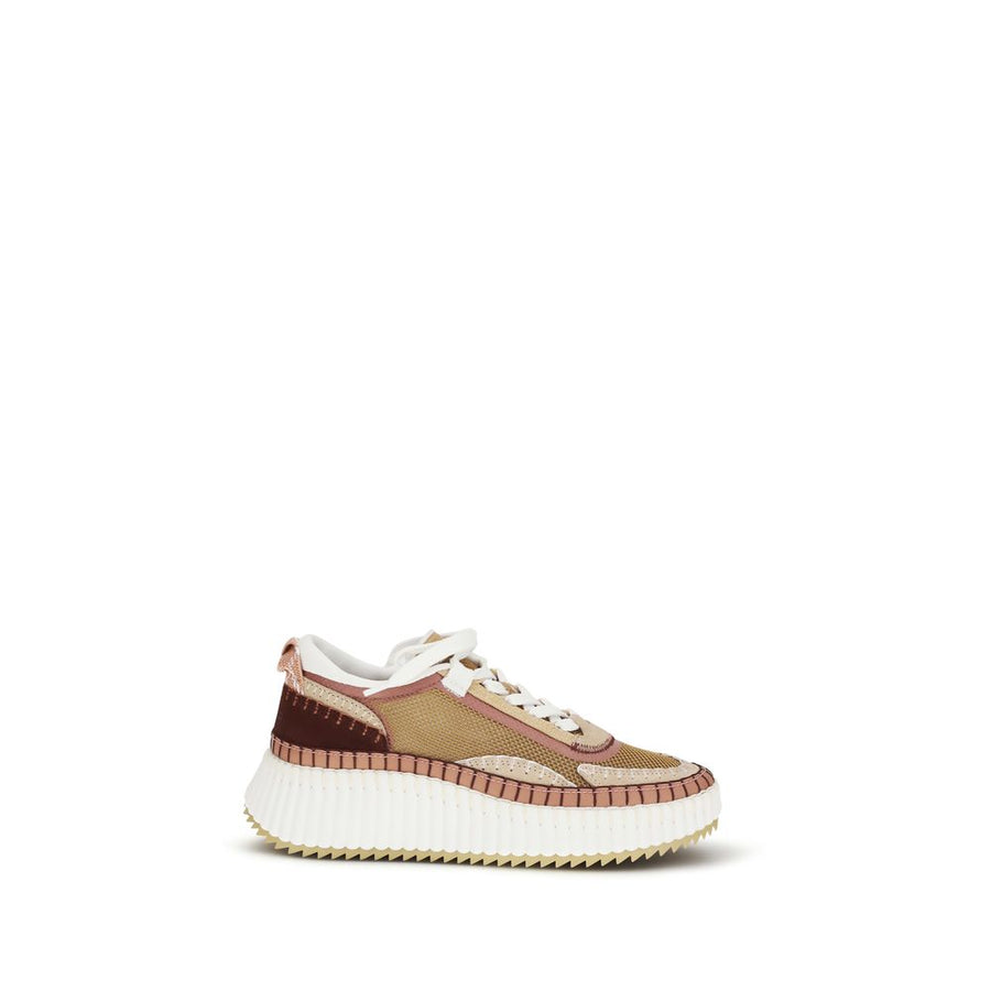Chloé Brown Polyester Chunky Sneakers