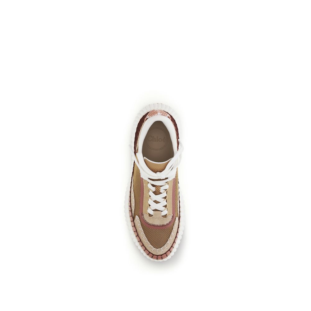 Chloé Brown Polyester Chunky Sneakers
