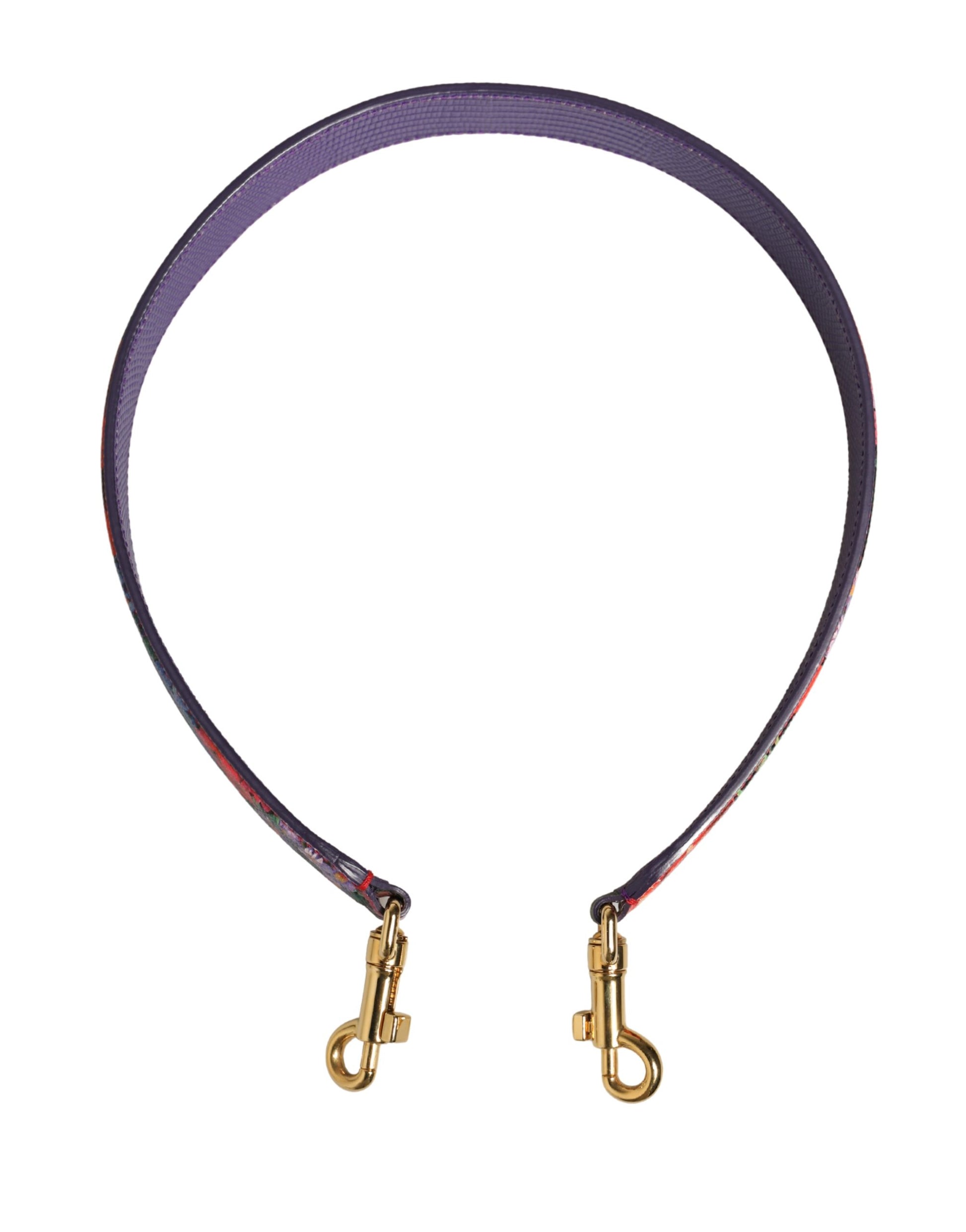 Dolce & Gabbana Multicolor Floral Leather Bag Accessory Shoulder Strap