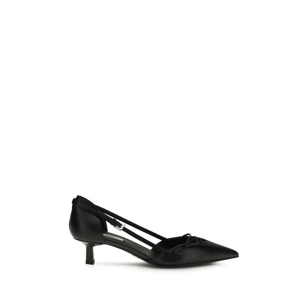 Prada Black Goatskin High Heel Pumps