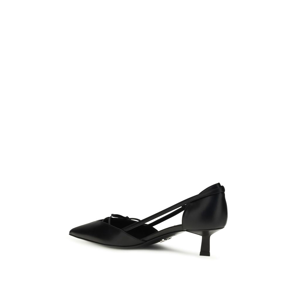 Prada Black Goatskin High Heel Pumps