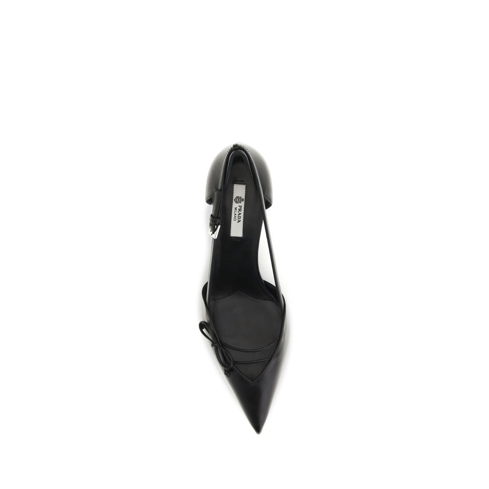 Prada Black Goatskin High Heel Pumps