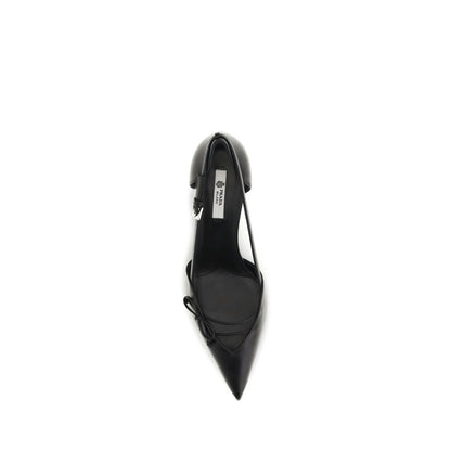 Prada Black Goatskin High Heel Pumps