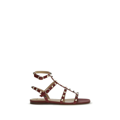 Valentino Garavani Brown Calf Leather Bos Taurus Strap-On Sandals