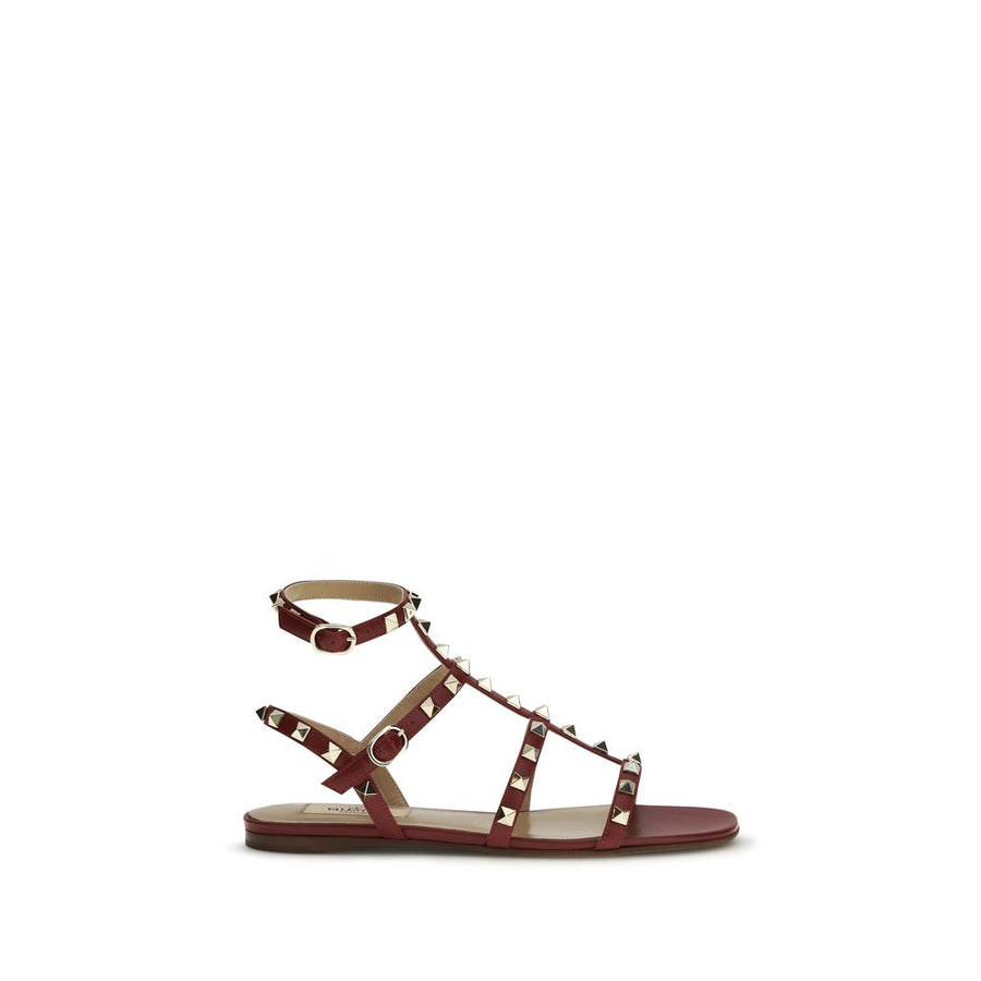 Valentino Garavani Brown Calf Leather Bos Taurus Strap-On Sandals