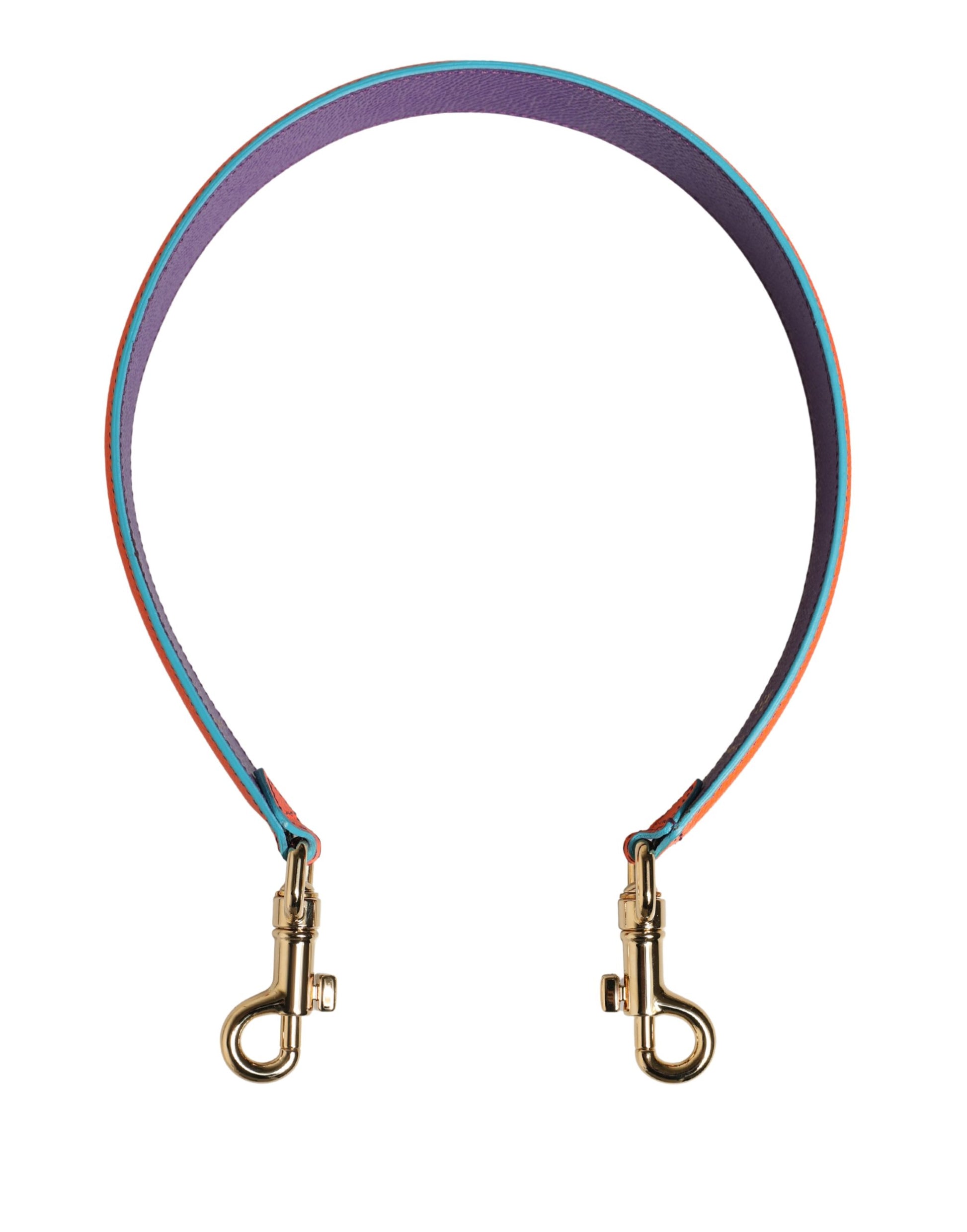 Dolce & Gabbana Orange Purple Calf Leather Bag Accessory  Shoulder Strap