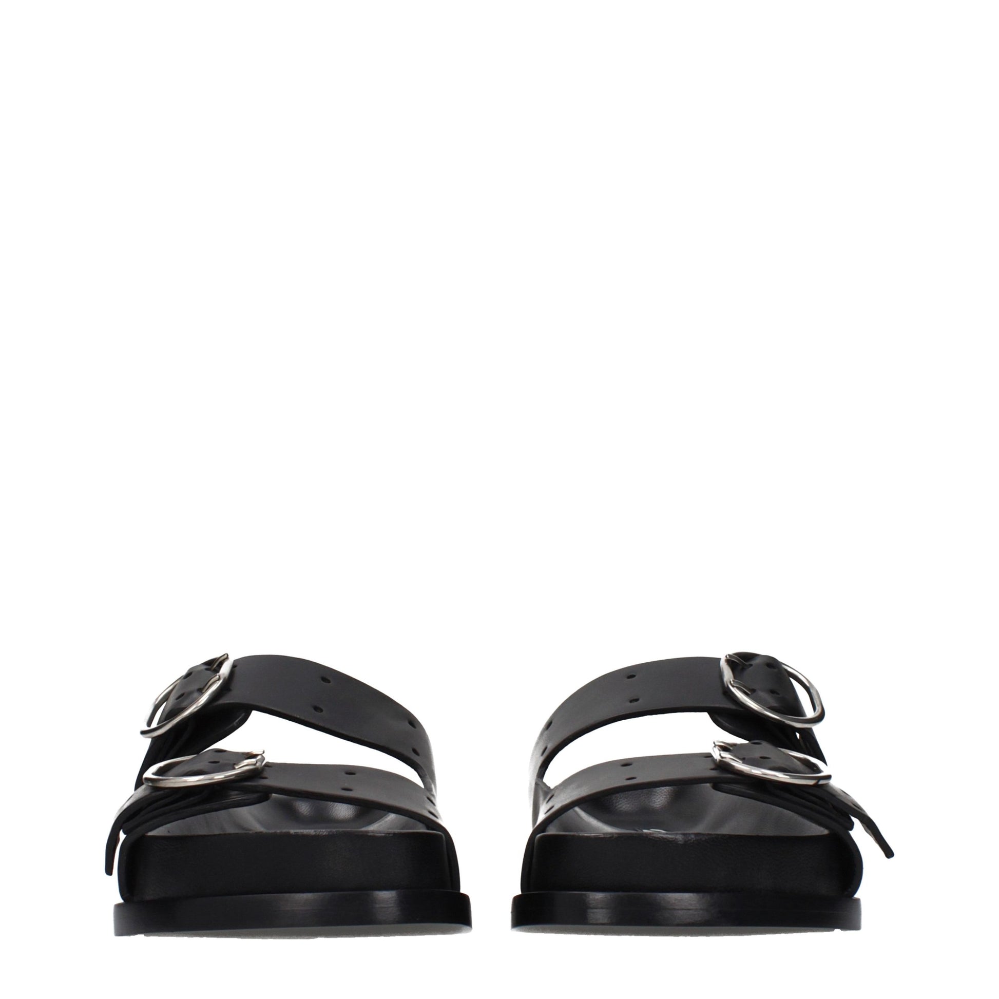Jil Sander Black Leather Slippers