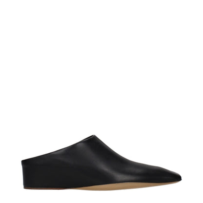 Jil Sander Black Leather Slippers