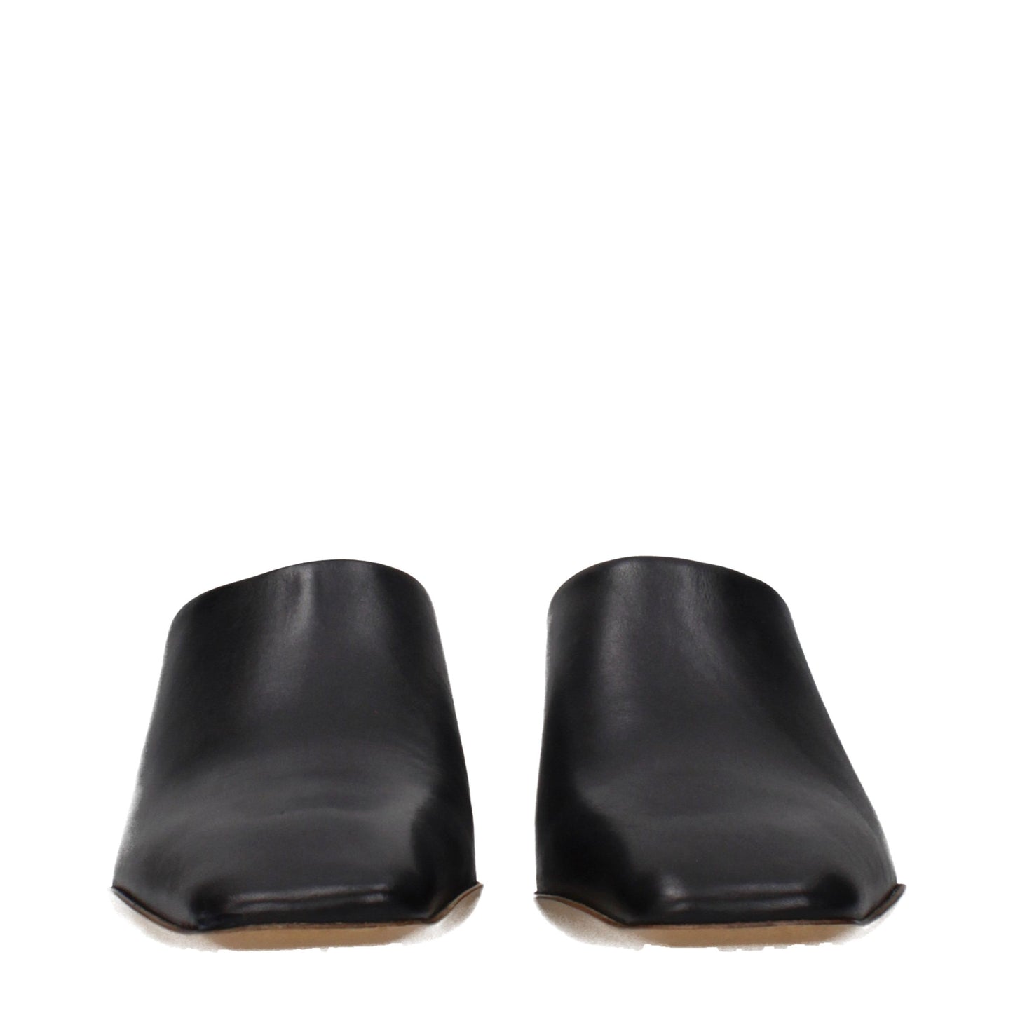 Jil Sander Black Leather Slippers