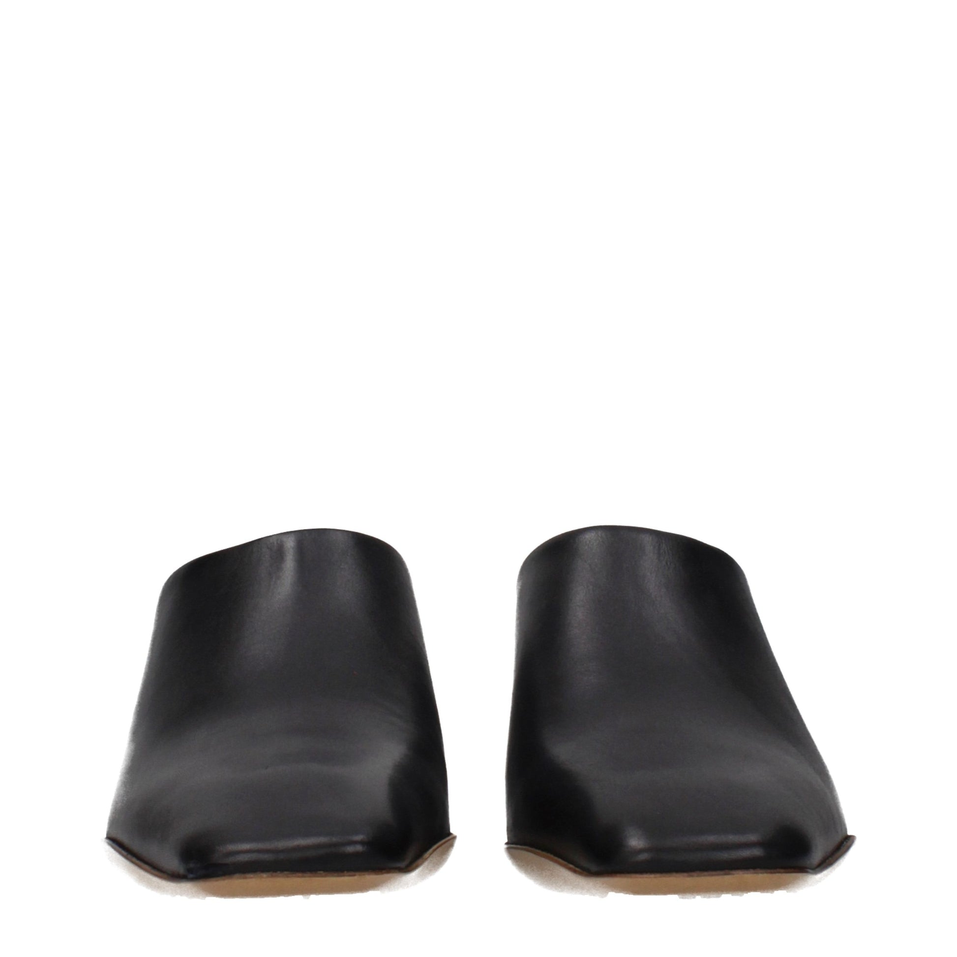 Jil Sander Black Leather Slippers