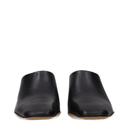 Jil Sander Black Leather Slippers