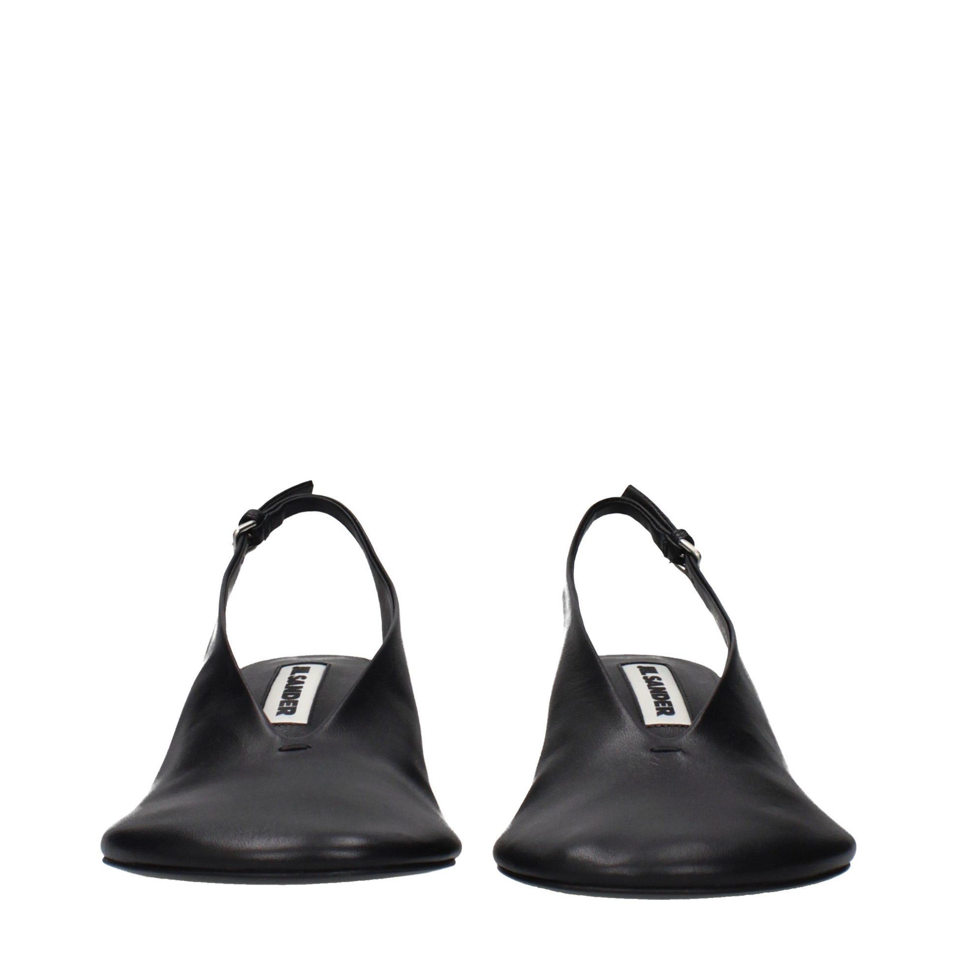 Jil Sander Black Leather Pumps