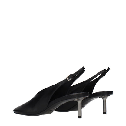 Jil Sander Black Leather Pumps