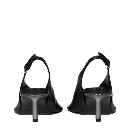 Jil Sander Black Leather Pumps