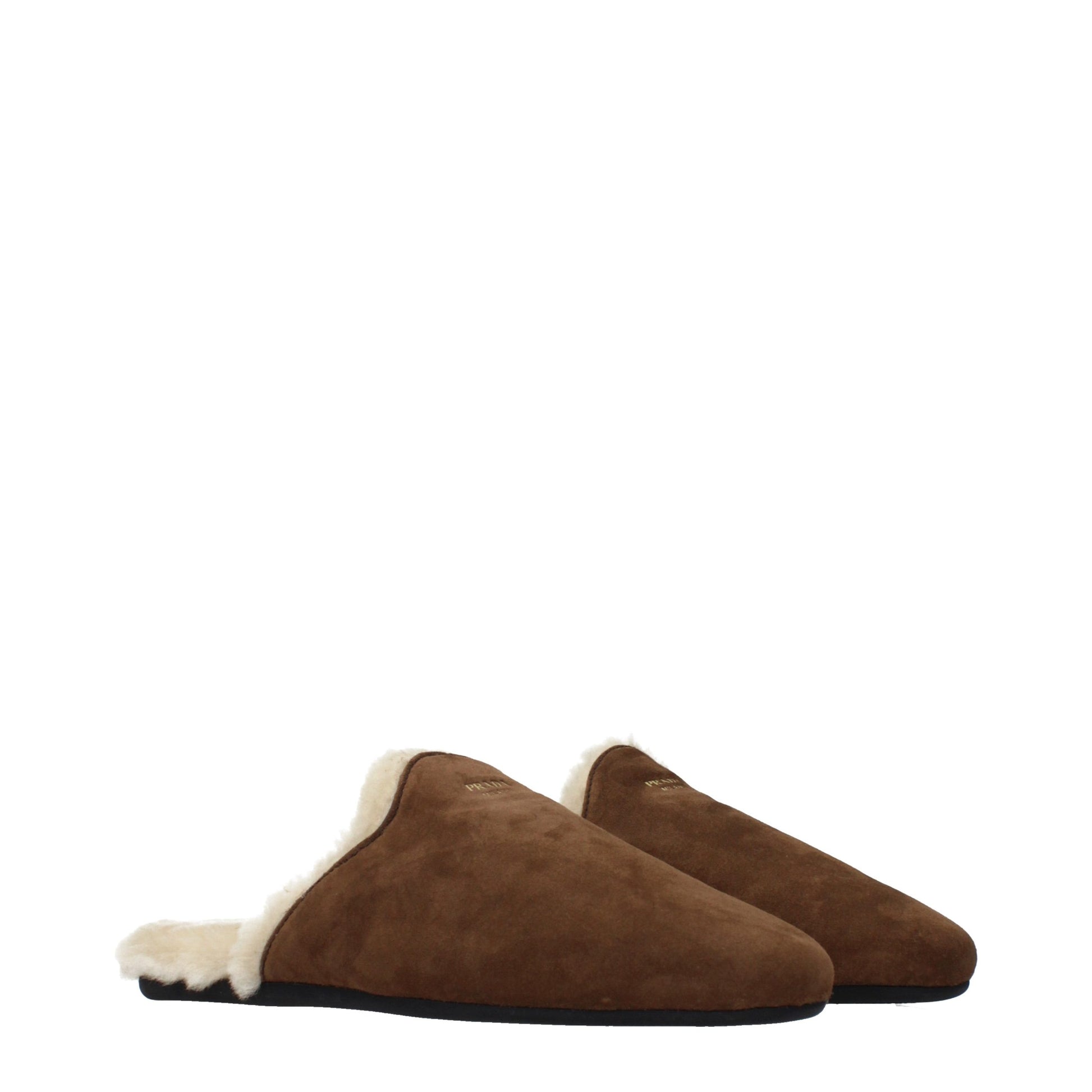 Prada Brown Leather Slippers