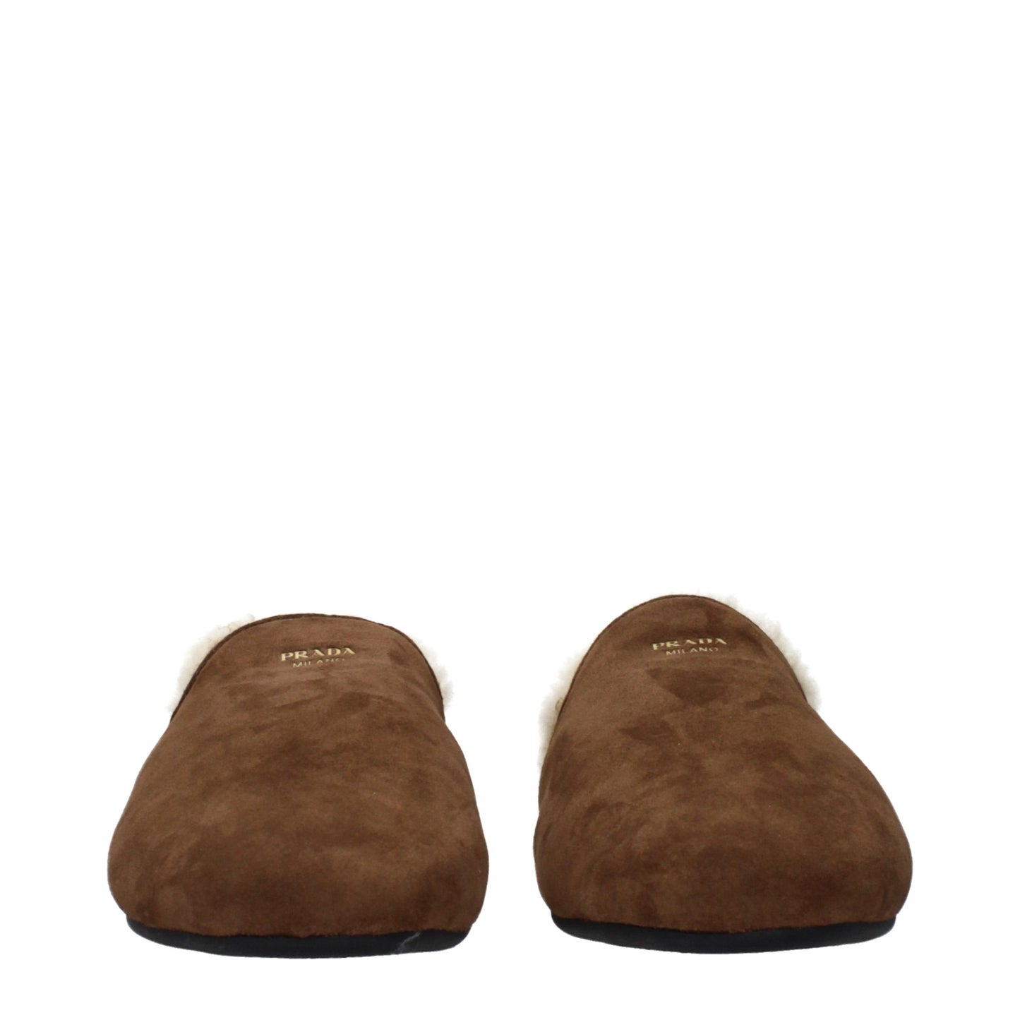 Prada Brown Leather Slippers