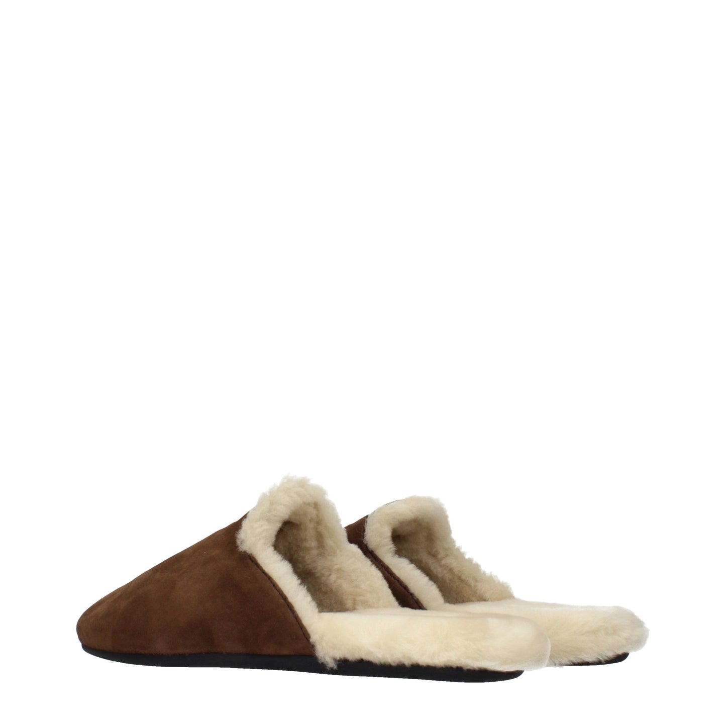 Prada Brown Leather Slippers