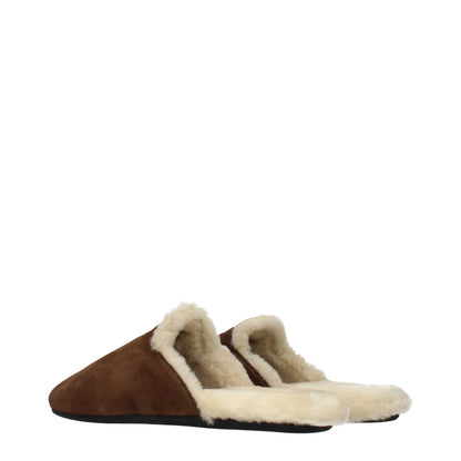 Prada Brown Leather Slippers