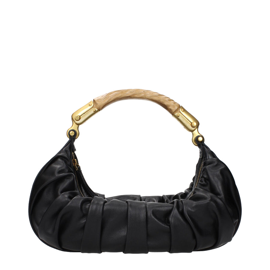 Balmain Black Leather Handbag