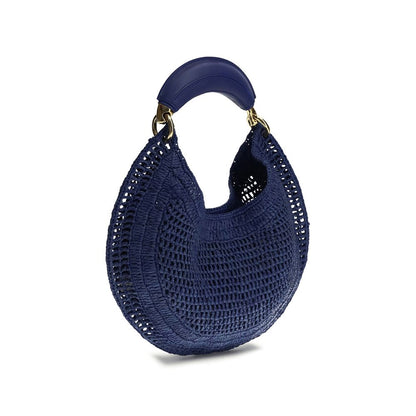 Chloé Blue Raffia Shoulder Bag