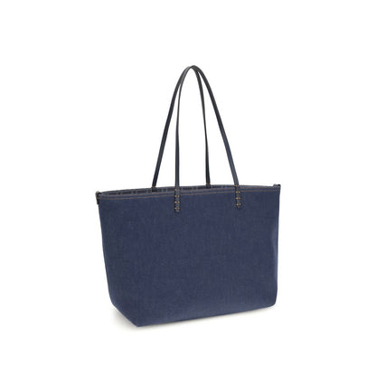 Fendi Blue Cotton Shoulder Bag