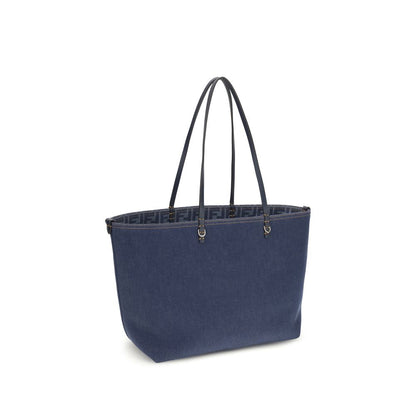Fendi Blue Cotton Shoulder Bag