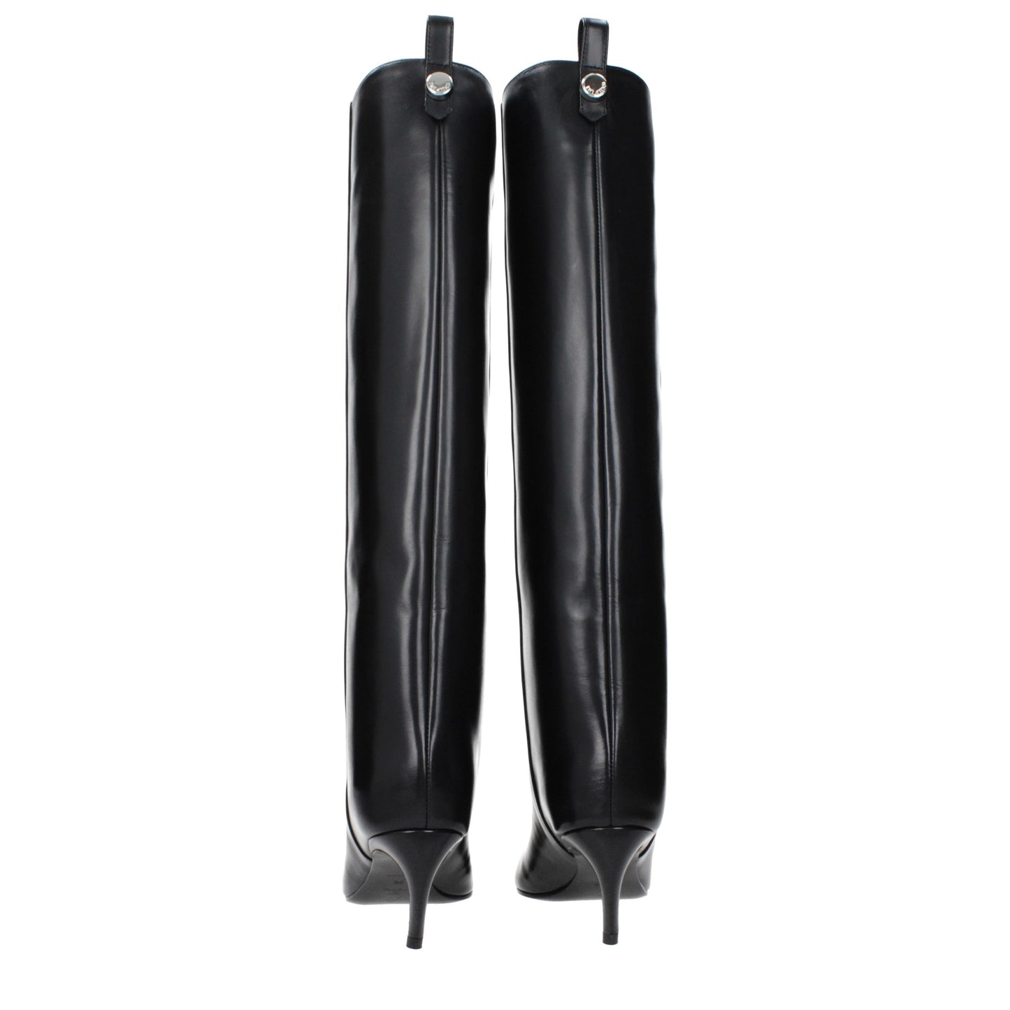 The Attico Black Leather High Heel Boots