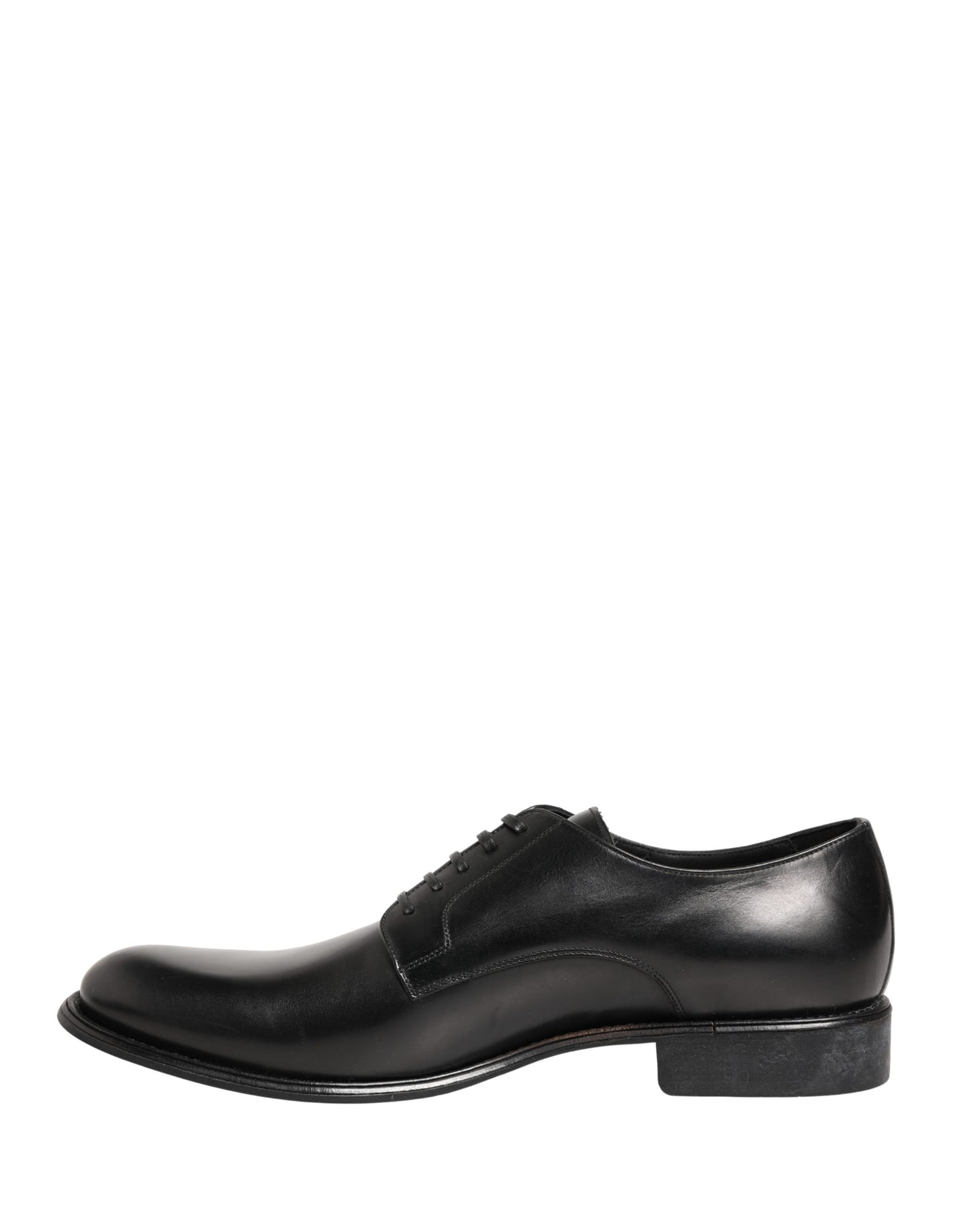 Dolce & Gabbana Black Calfskin Leather Derby Men Dress Shoes