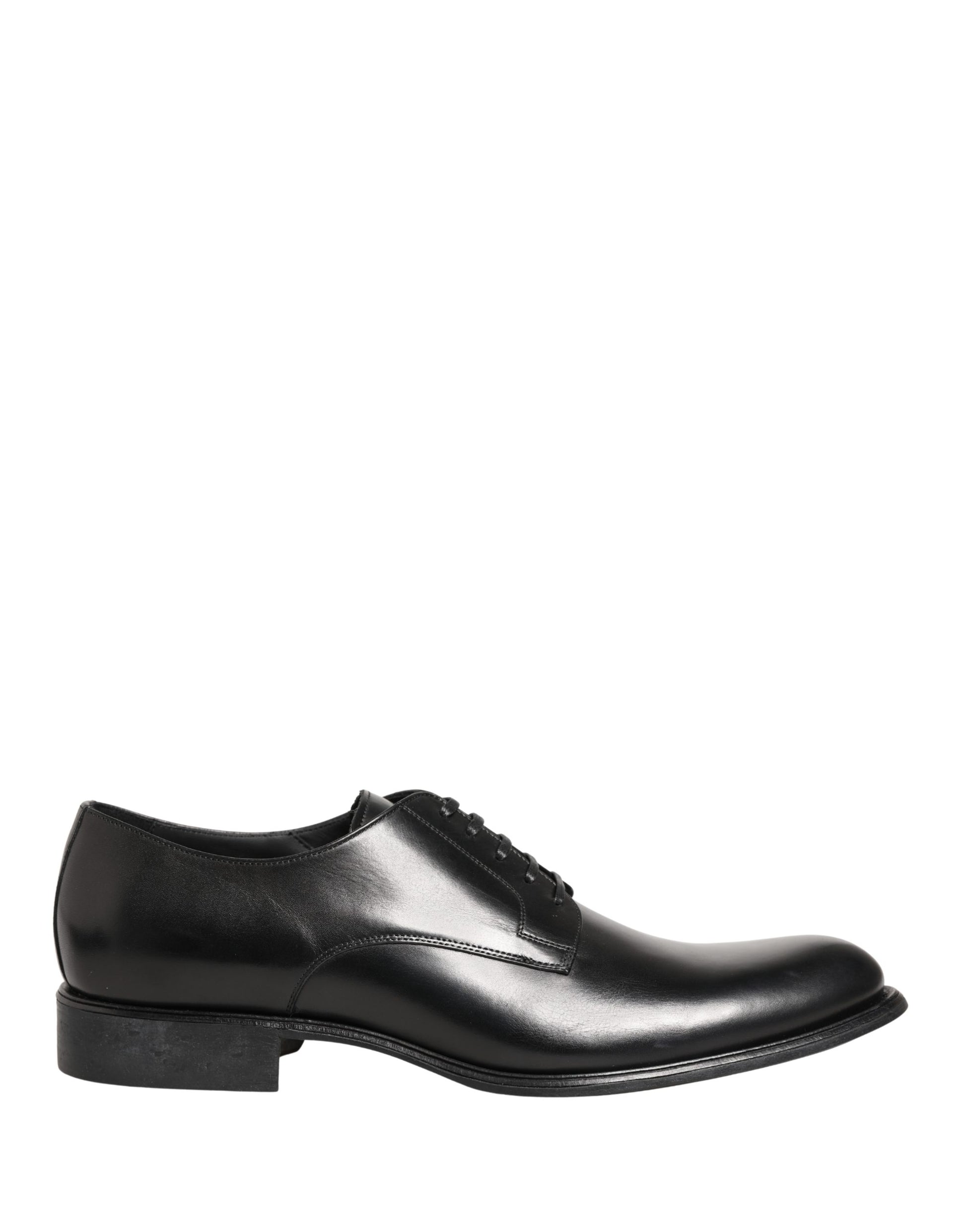 Dolce & Gabbana Black Calfskin Leather Derby Men Dress Shoes