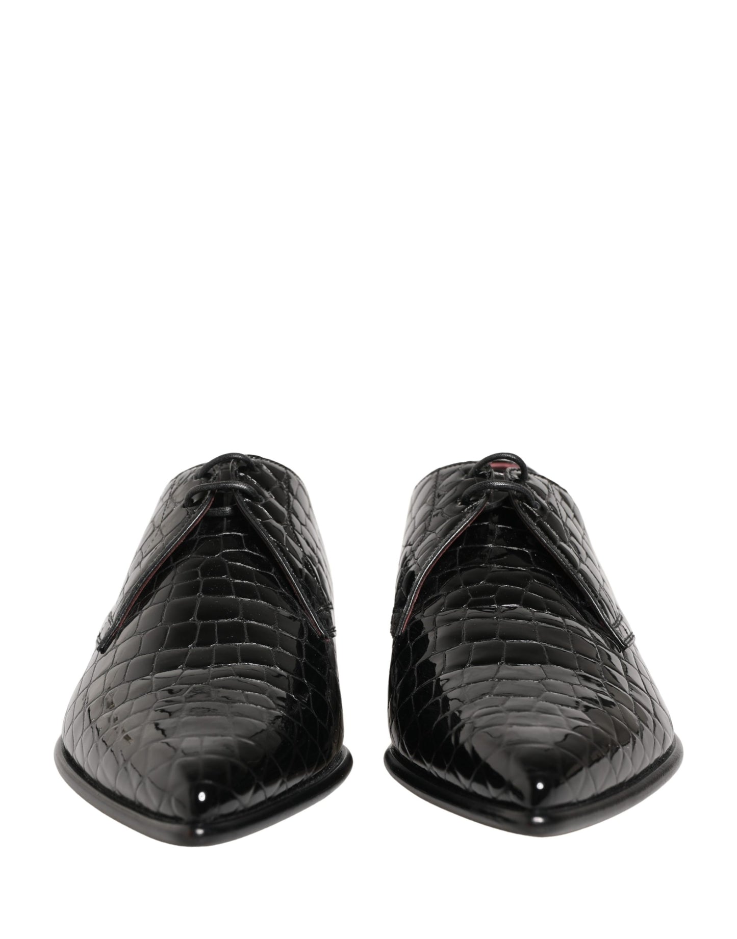 Dolce & Gabbana Black Exotic Leather Derby Men Dress Shoes