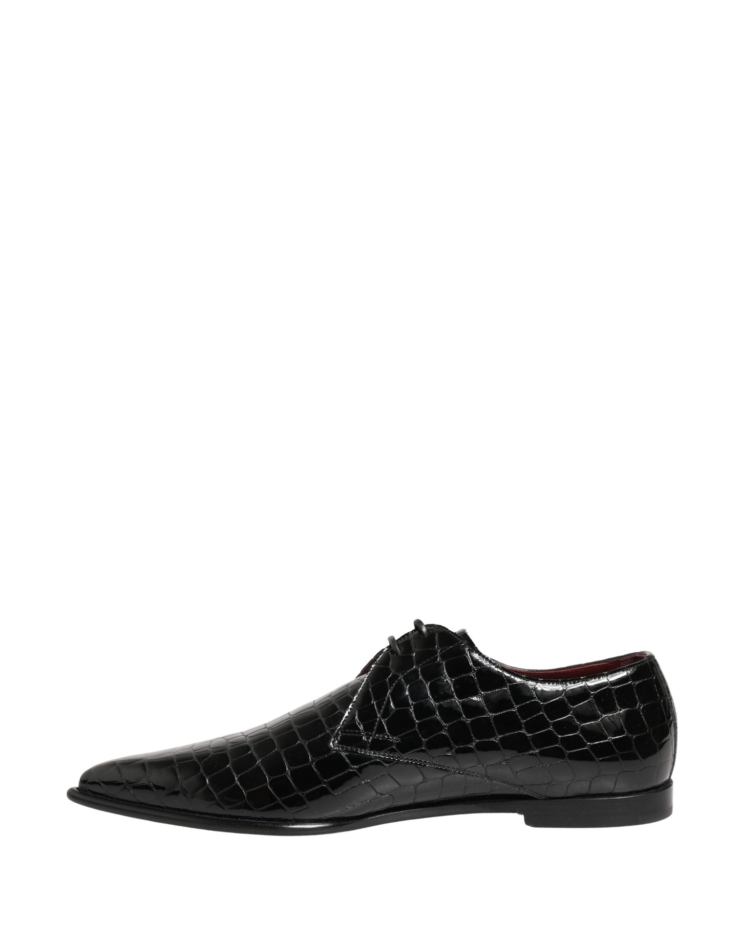 Dolce & Gabbana Black Exotic Leather Derby Men Dress Shoes