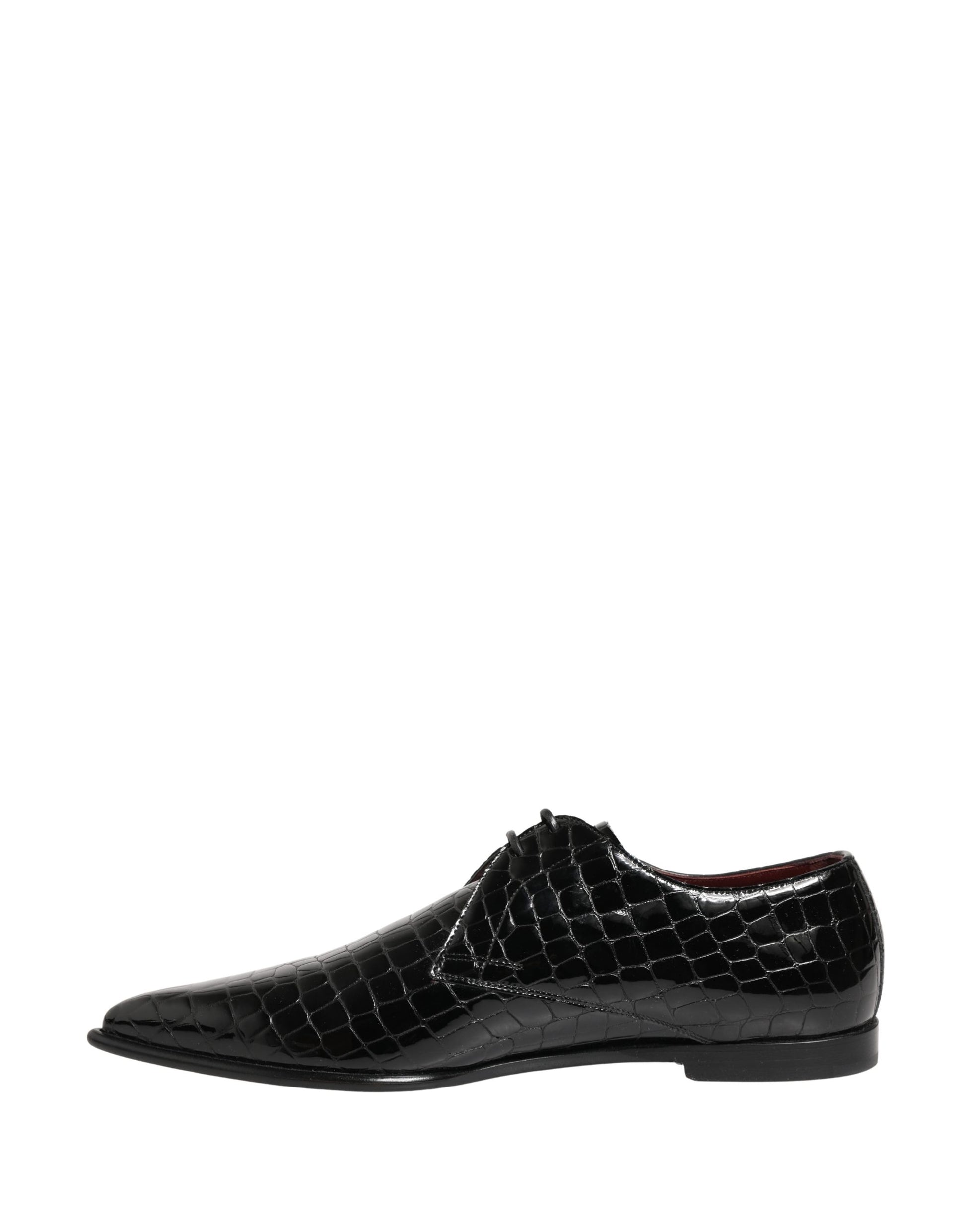 Dolce & Gabbana Black Exotic Leather Derby Men Dress Shoes