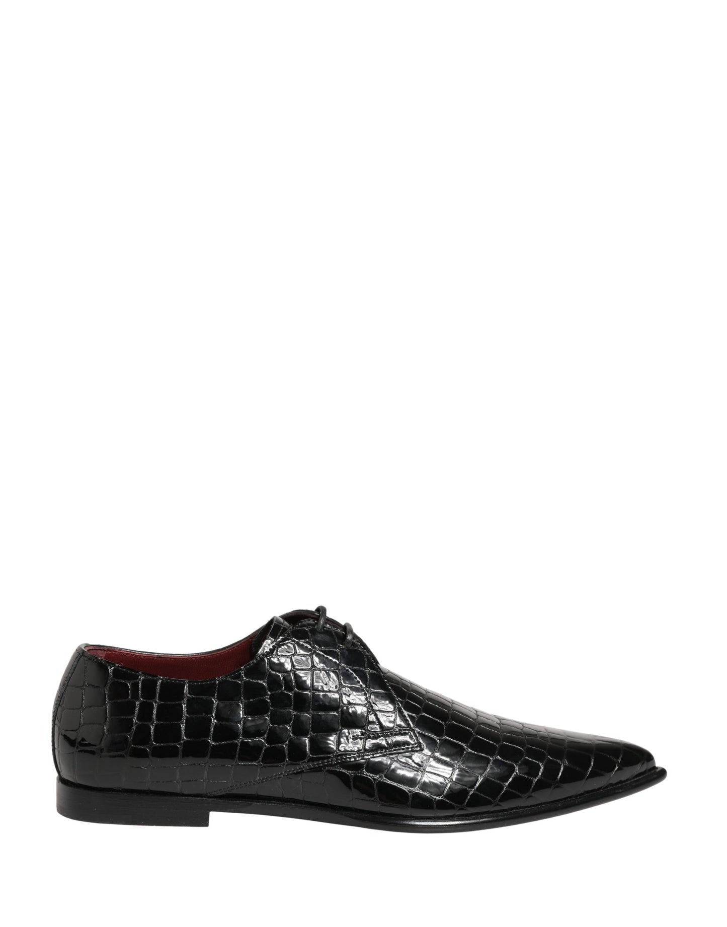 Dolce & Gabbana Black Exotic Leather Derby Men Dress Shoes