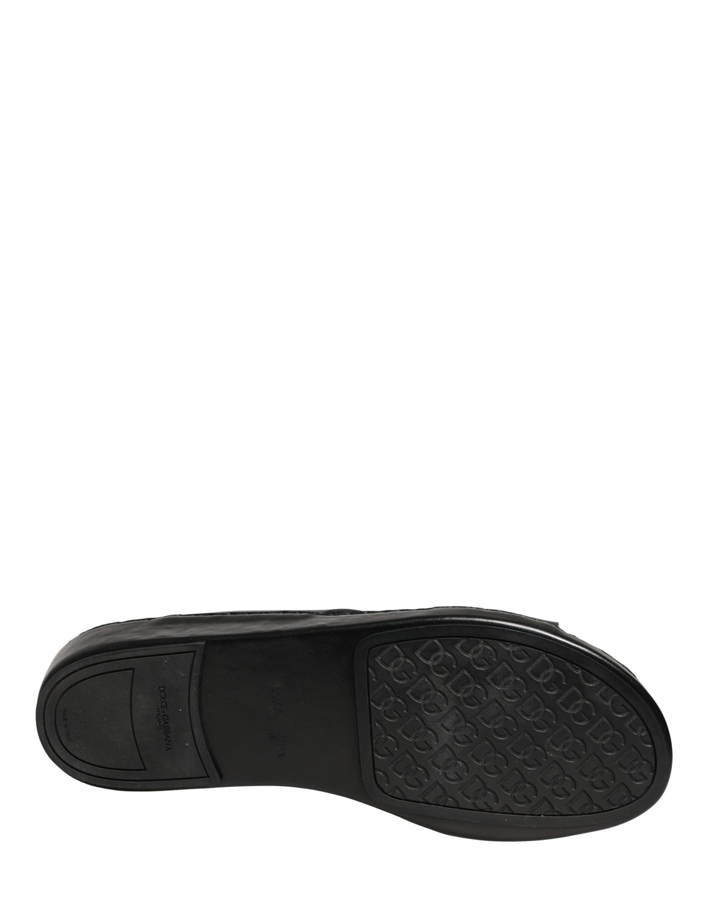 Dolce & Gabbana Black Leather Cutout DG Logo Sandals Shoes