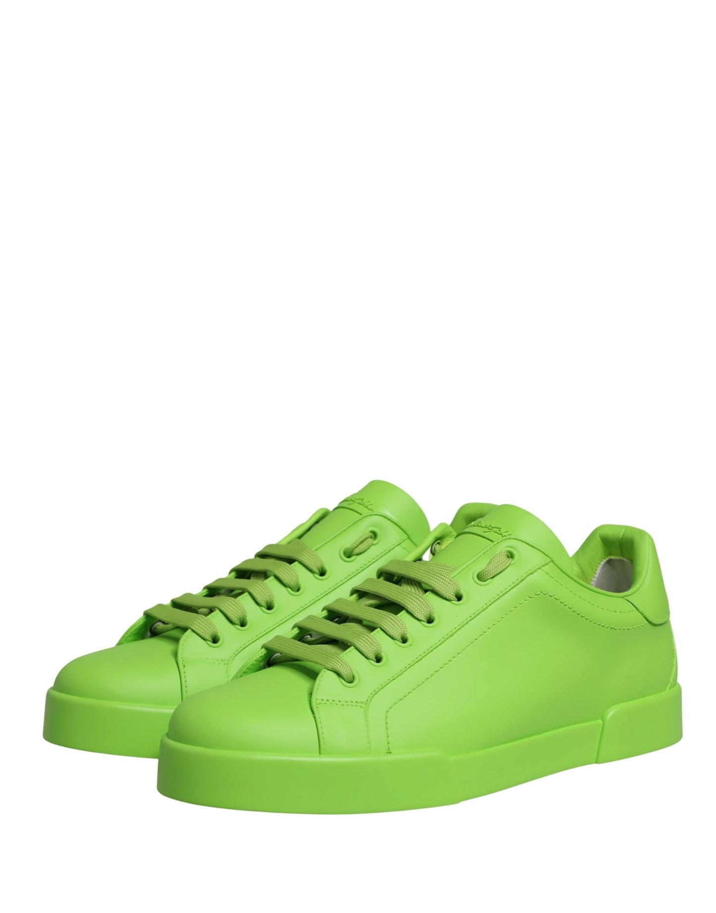 Dolce & Gabbana Green Leather Portofino Low Top Sneakers Shoes