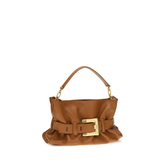 Balmain Brown Calf Leather Bos Taurus Shoulder Bag