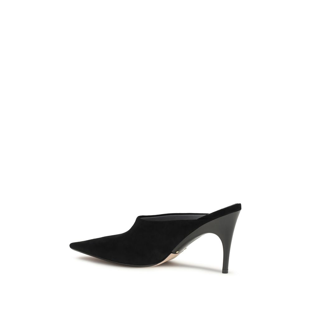 Balenciaga Black Suede Leather Mid Heel Pumps