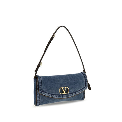 Valentino Garavani Blue Cotton Shoulder Bag