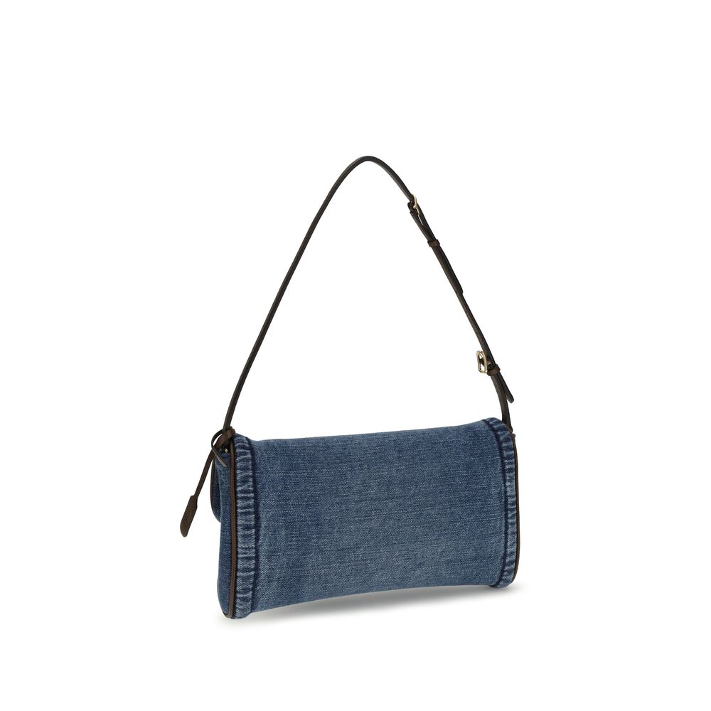 Valentino Garavani Blue Cotton Shoulder Bag