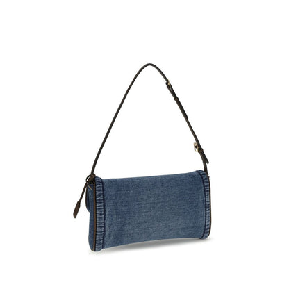 Valentino Garavani Blue Cotton Shoulder Bag