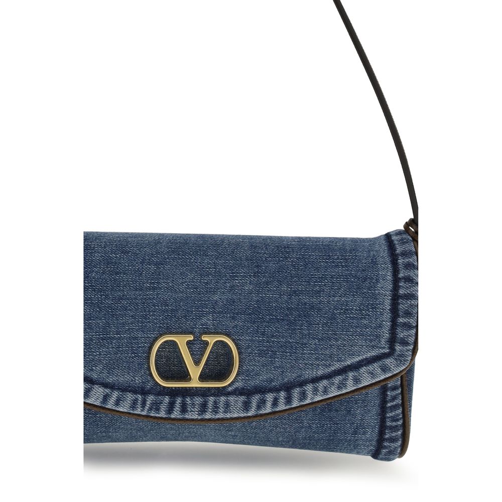 Valentino Garavani Blue Cotton Shoulder Bag