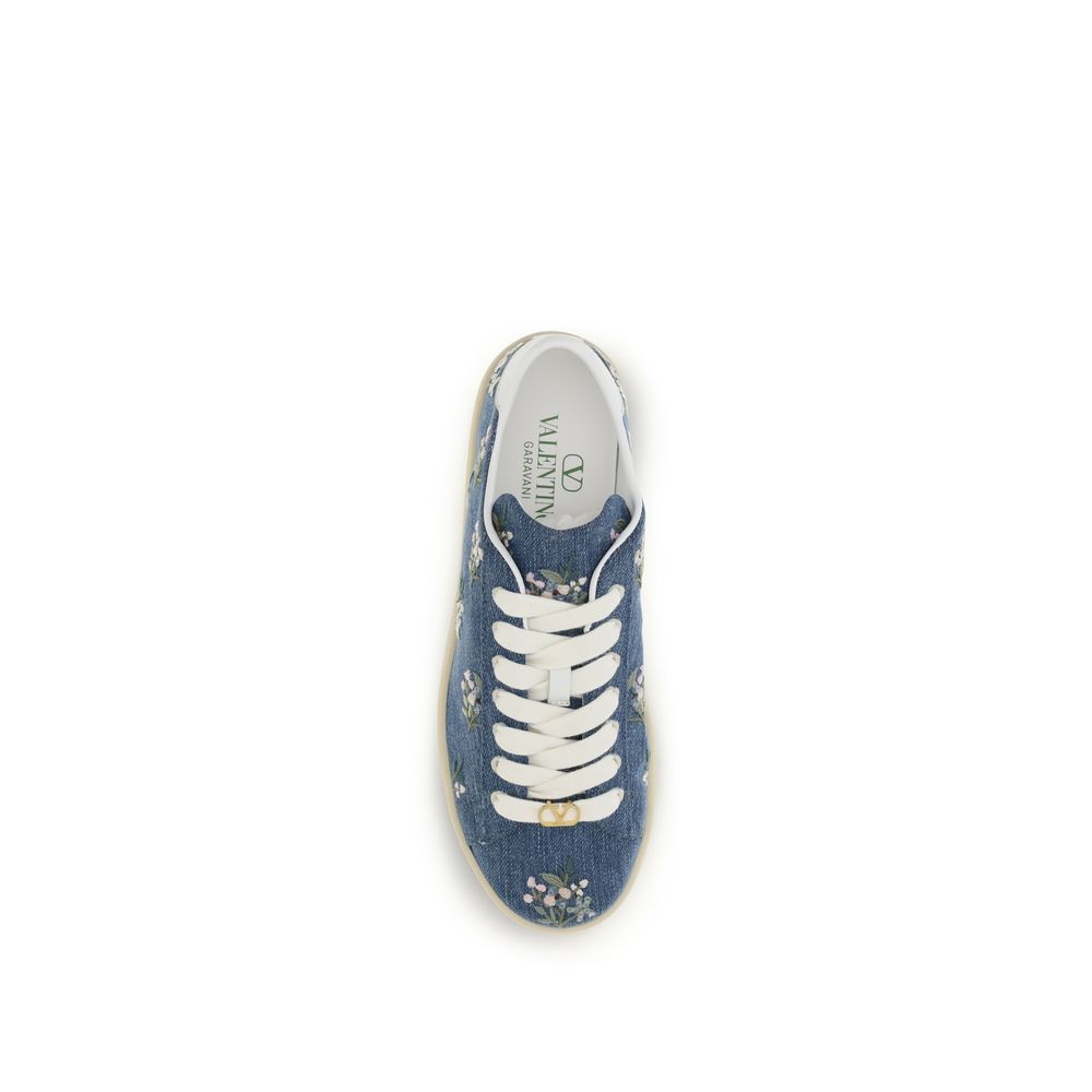 Valentino Garavani Blue Fabric Low Top Sneakers