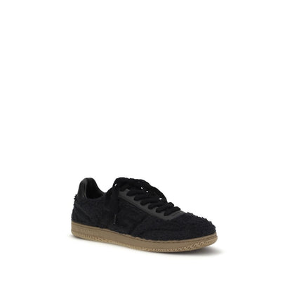 Balmain Black Suede Leather Low Top Sneakers