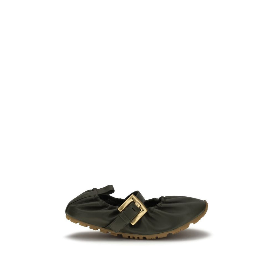 Balmain Bicolor Calf Leather Bos Taurus Ballet Flats