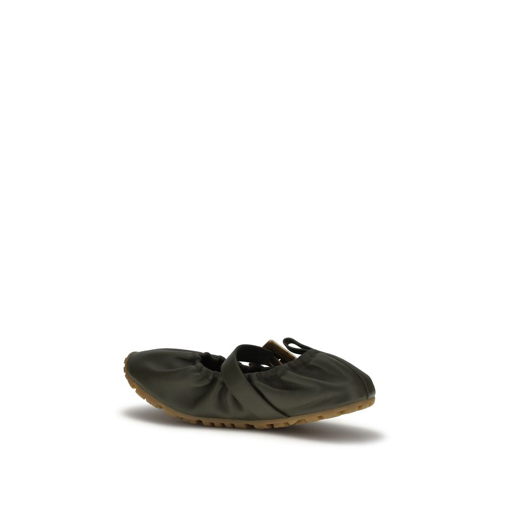 Balmain Bicolor Calf Leather Bos Taurus Ballet Flats