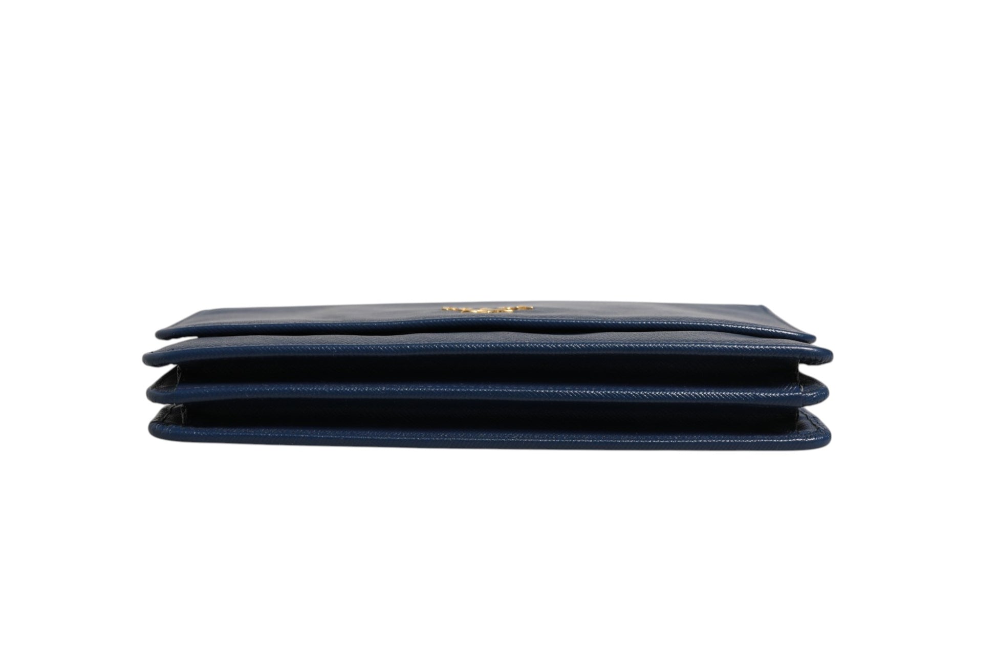 Prada Blue Saffiano Leather Wallet on Chain Clutch Bag
