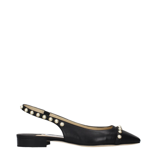 Jimmy Choo Black Leather Flats